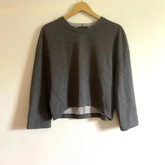 Club Monaco Double Faced Gray Pullover Sweatshirt - Picture 3 of 11